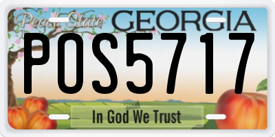 GA license plate POS5717