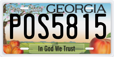 GA license plate POS5815