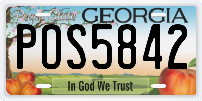 GA license plate POS5842