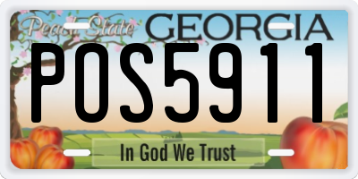 GA license plate POS5911