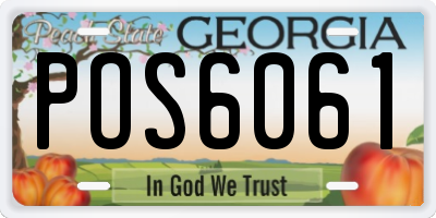 GA license plate POS6061