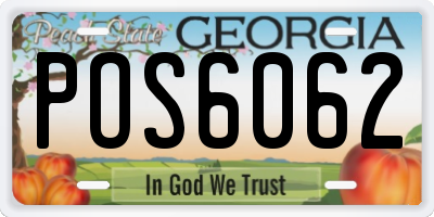 GA license plate POS6062
