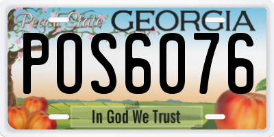 GA license plate POS6076