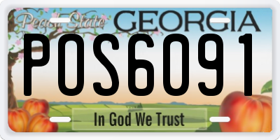GA license plate POS6091