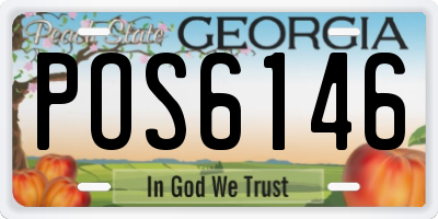 GA license plate POS6146