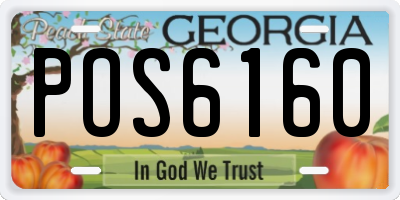 GA license plate POS6160