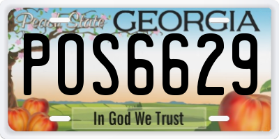 GA license plate POS6629