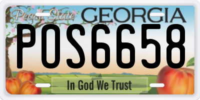 GA license plate POS6658