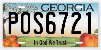 GA license plate POS6721