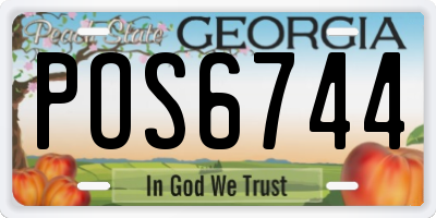 GA license plate POS6744