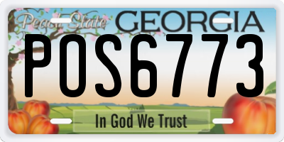 GA license plate POS6773