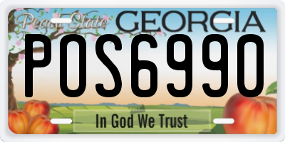 GA license plate POS6990