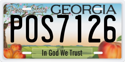 GA license plate POS7126