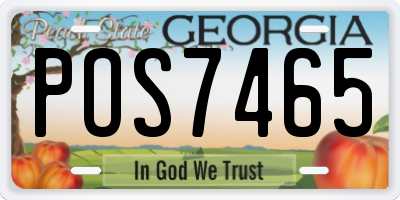 GA license plate POS7465