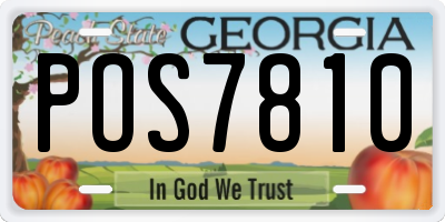 GA license plate POS7810