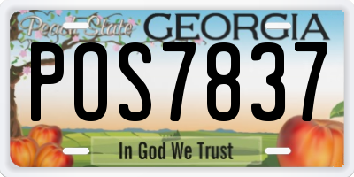 GA license plate POS7837
