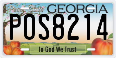 GA license plate POS8214