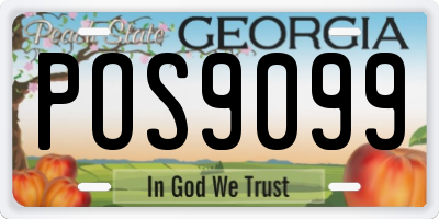 GA license plate POS9099