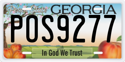 GA license plate POS9277