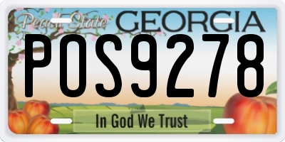 GA license plate POS9278