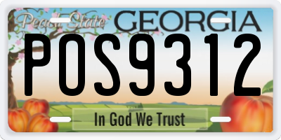 GA license plate POS9312