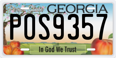 GA license plate POS9357