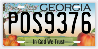 GA license plate POS9376