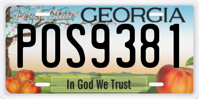 GA license plate POS9381