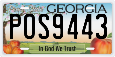 GA license plate POS9443