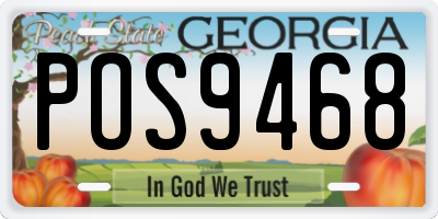 GA license plate POS9468