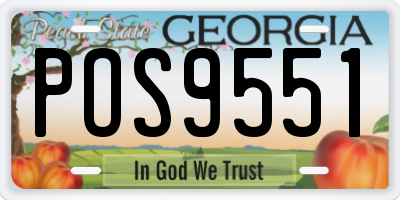 GA license plate POS9551