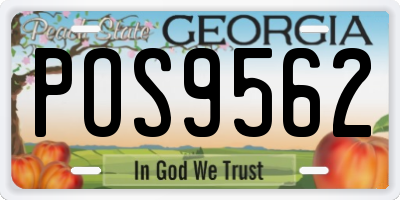 GA license plate POS9562