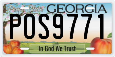 GA license plate POS9771