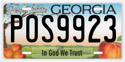 GA license plate POS9923
