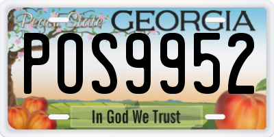 GA license plate POS9952