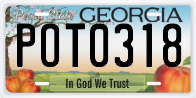 GA license plate POT0318