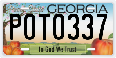 GA license plate POT0337