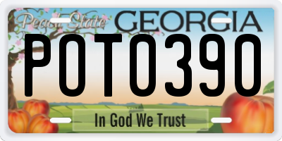 GA license plate POT0390