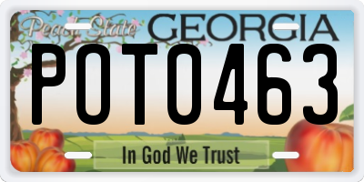 GA license plate POT0463