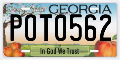 GA license plate POT0562