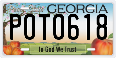 GA license plate POT0618