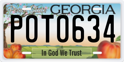 GA license plate POT0634