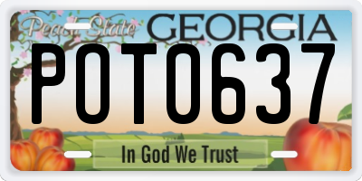 GA license plate POT0637