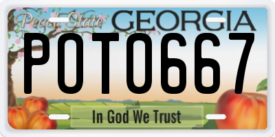 GA license plate POT0667