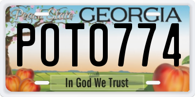 GA license plate POT0774