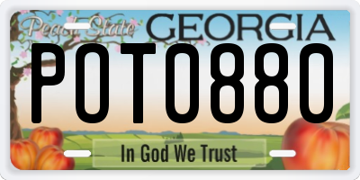 GA license plate POT0880