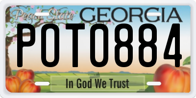 GA license plate POT0884