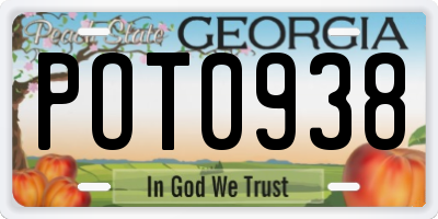 GA license plate POT0938