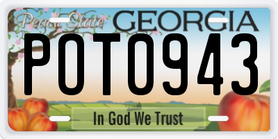 GA license plate POT0943