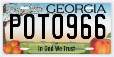 GA license plate POT0966